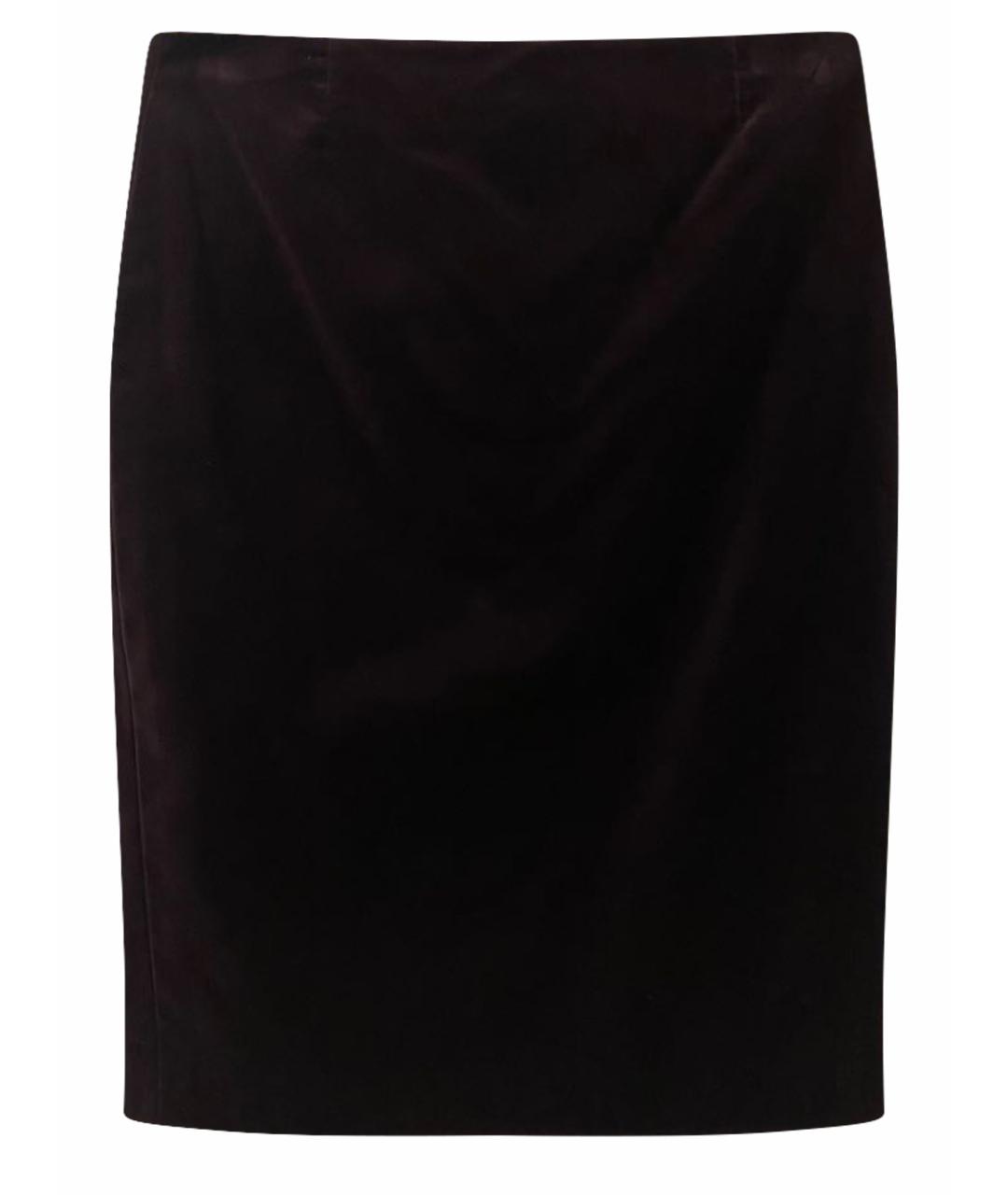ESCADA Бордовая хлопко-эластановая юбка мини, фото 1