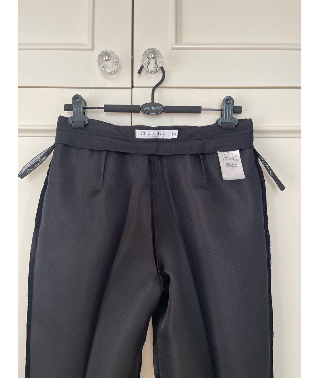 CHRISTIAN DIOR Черные полиэстеровые брюки узкие, фото 3