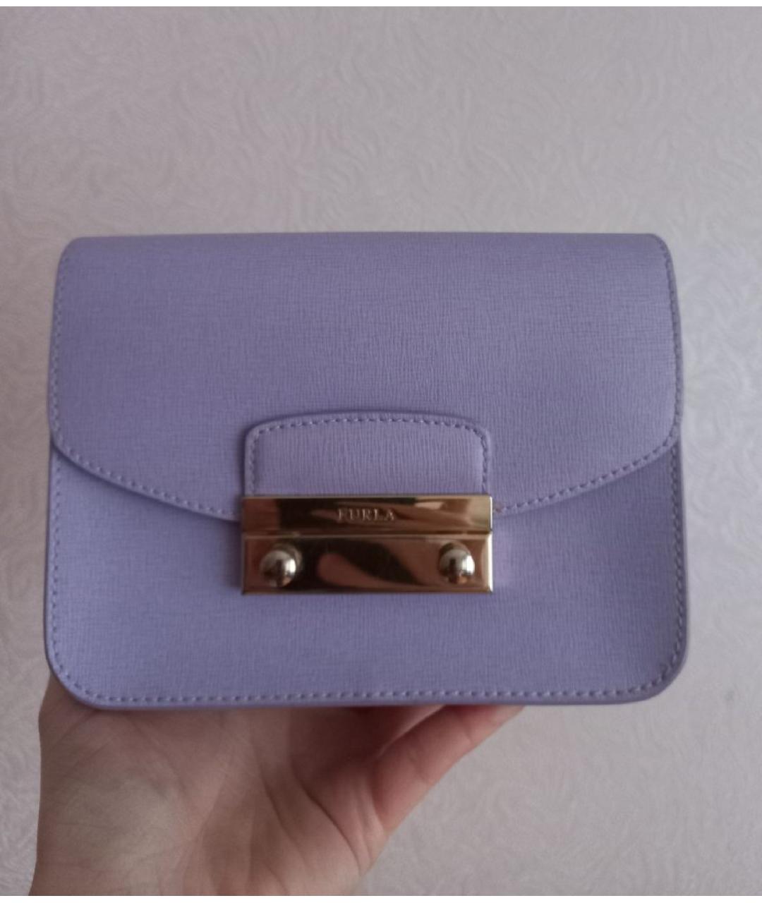 FURLA Фиолетовая кожаная сумка через плечо, фото 9