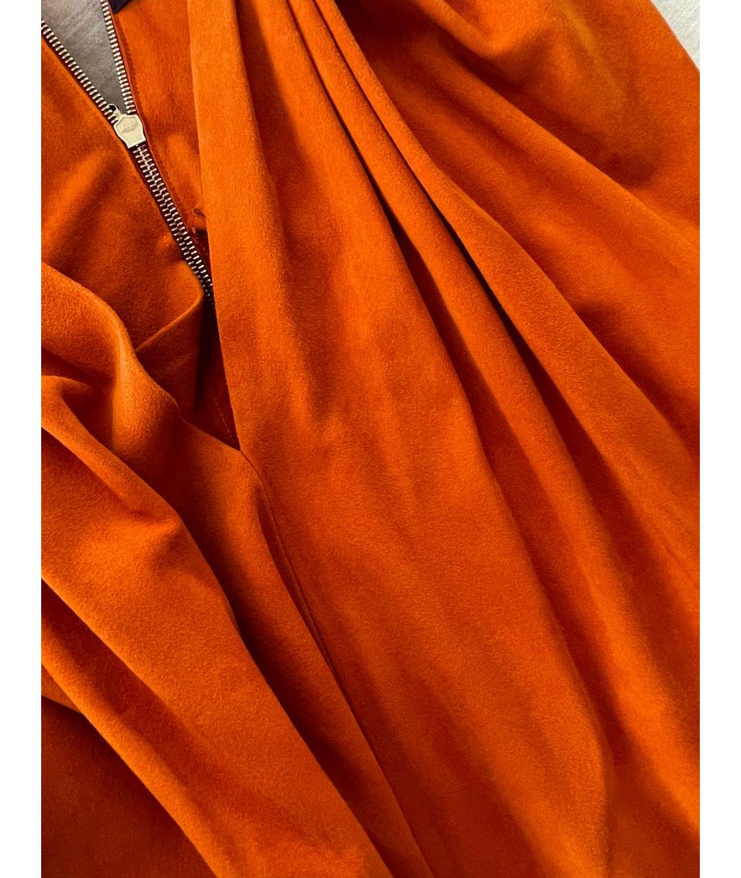 IRFE Оранжевое замшевое коктейльное платье, фото 4