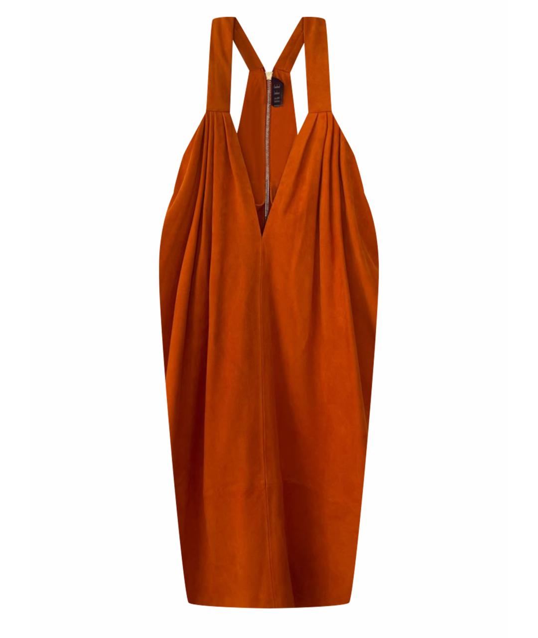 IRFE Оранжевое замшевое коктейльное платье, фото 1