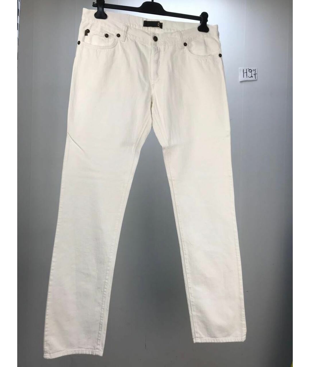 JUST CAVALLI Белые хлопковые прямые джинсы, фото 5