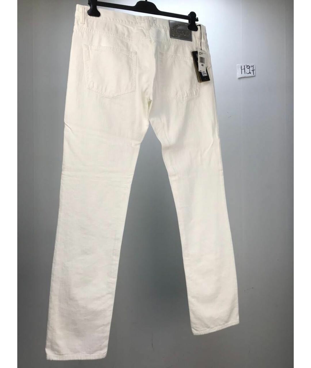 JUST CAVALLI Белые хлопковые прямые джинсы, фото 2