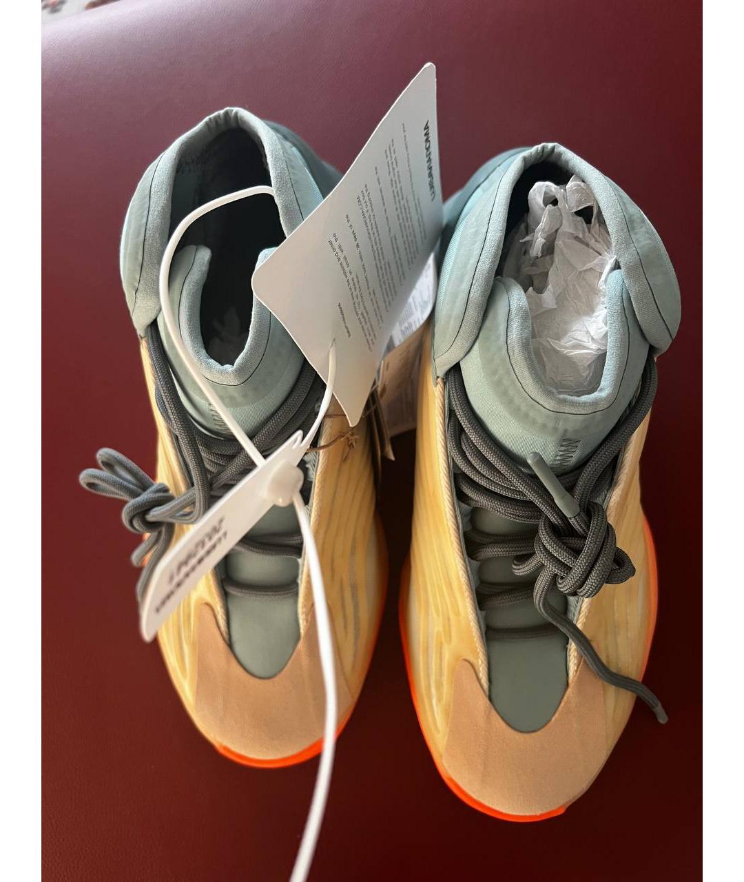 ADIDAS YEEZY Оранжевое высокие кроссовки / кеды, фото 3