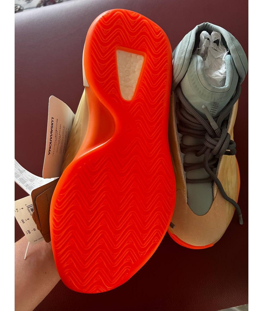 ADIDAS YEEZY Оранжевое высокие кроссовки / кеды, фото 5