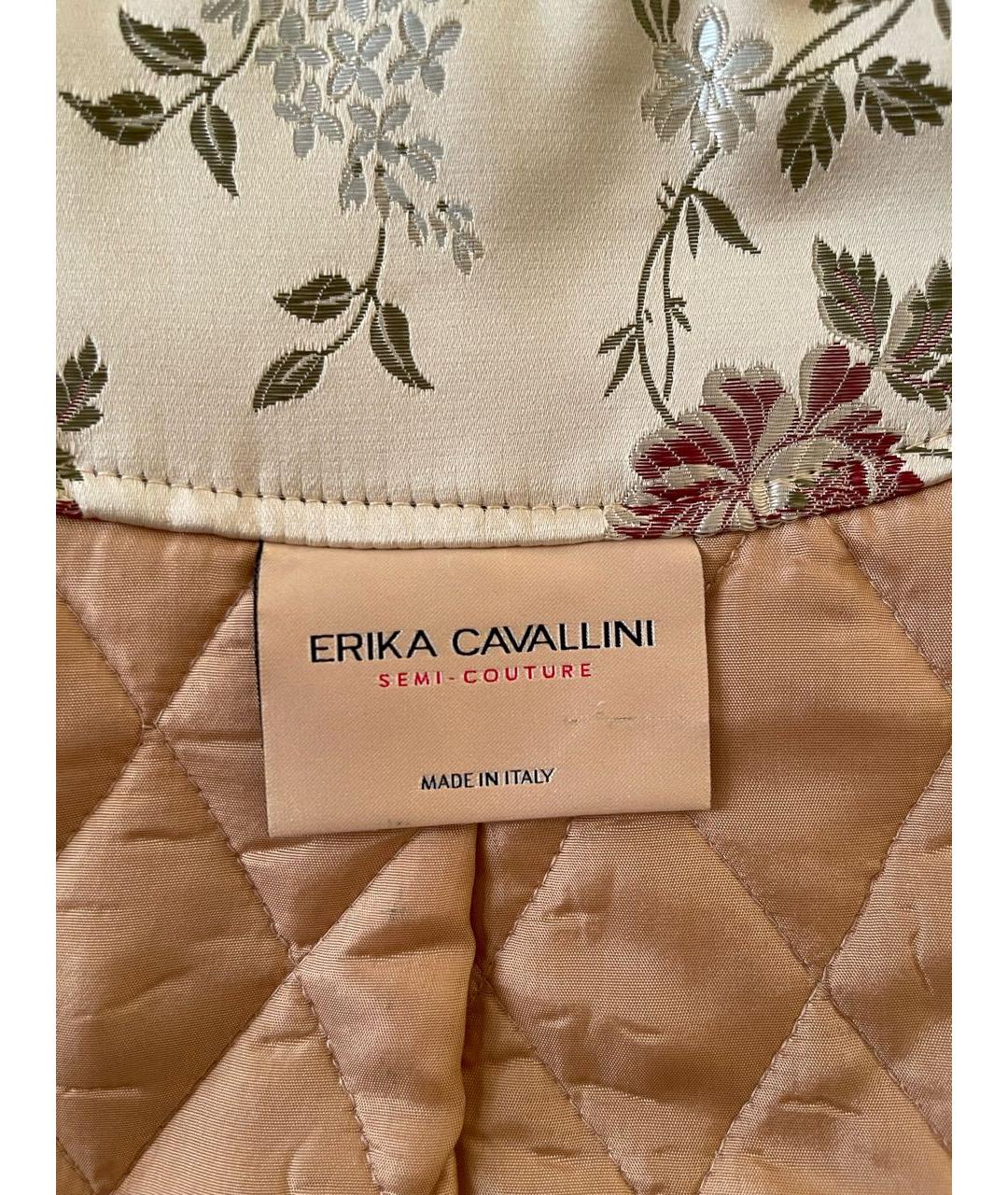 ERIKA CAVALLINI Золотое полиэстеровое пальто, фото 5