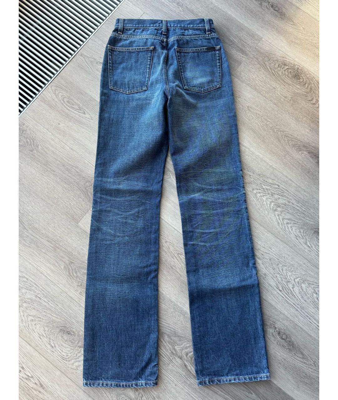 SAINT LAURENT Синие хлопковые прямые джинсы, фото 5