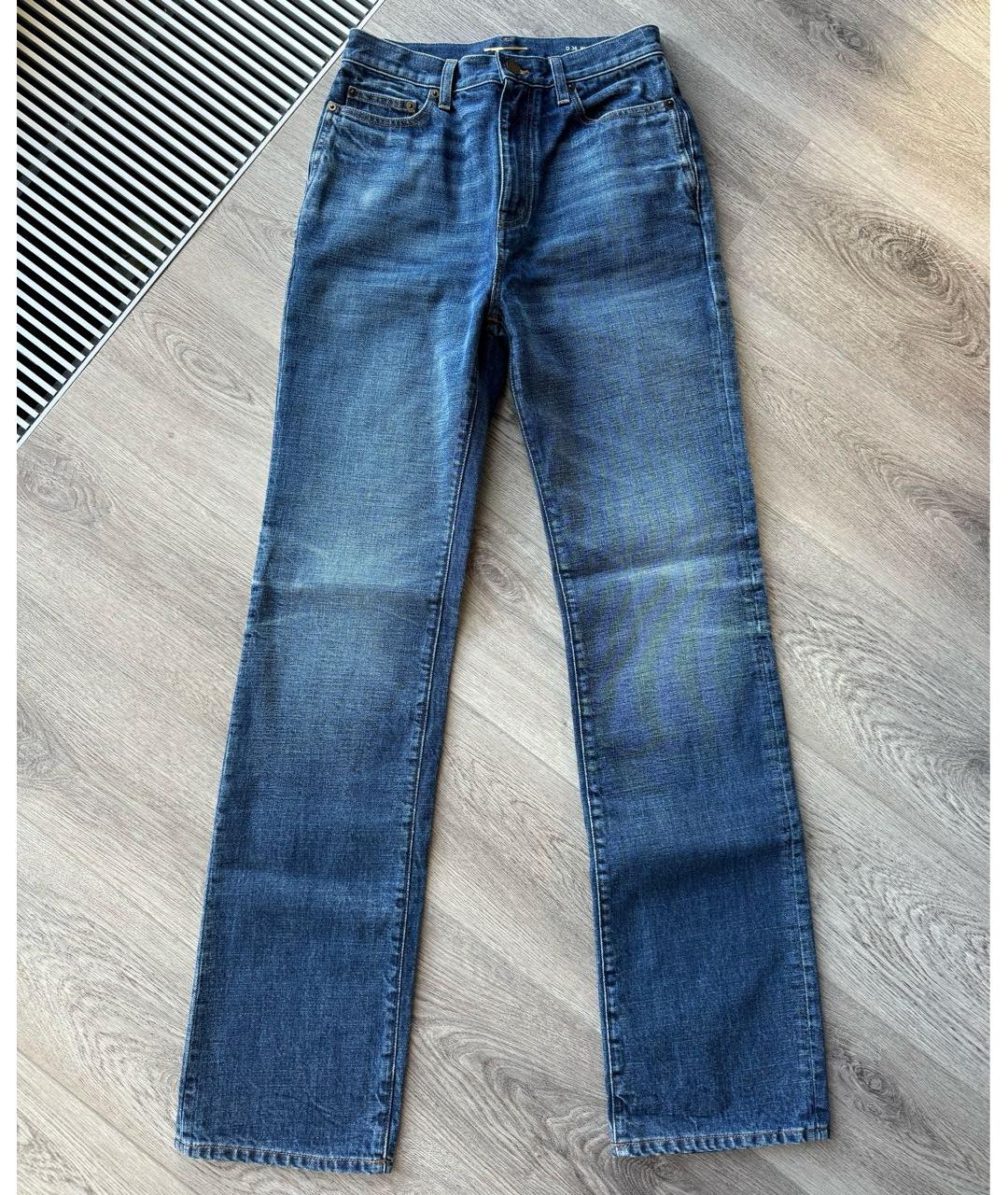 SAINT LAURENT Синие хлопковые прямые джинсы, фото 9