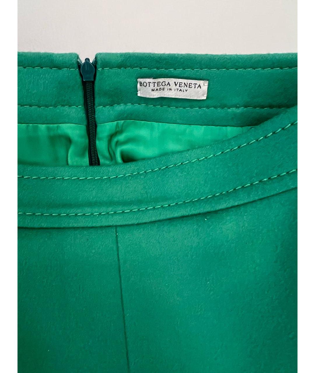 BOTTEGA VENETA Зеленая шерстяная юбка миди, фото 5