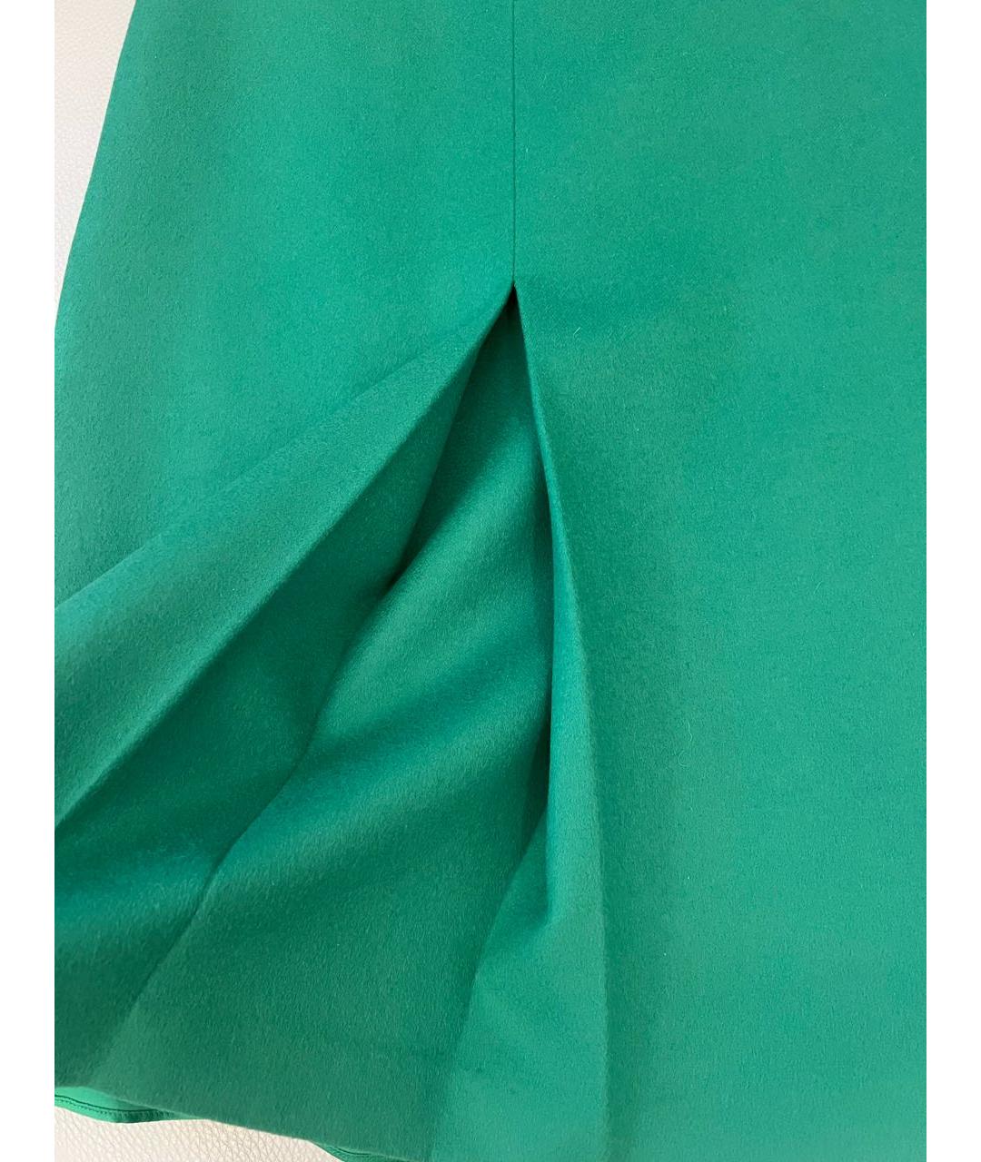 BOTTEGA VENETA Зеленая шерстяная юбка миди, фото 4