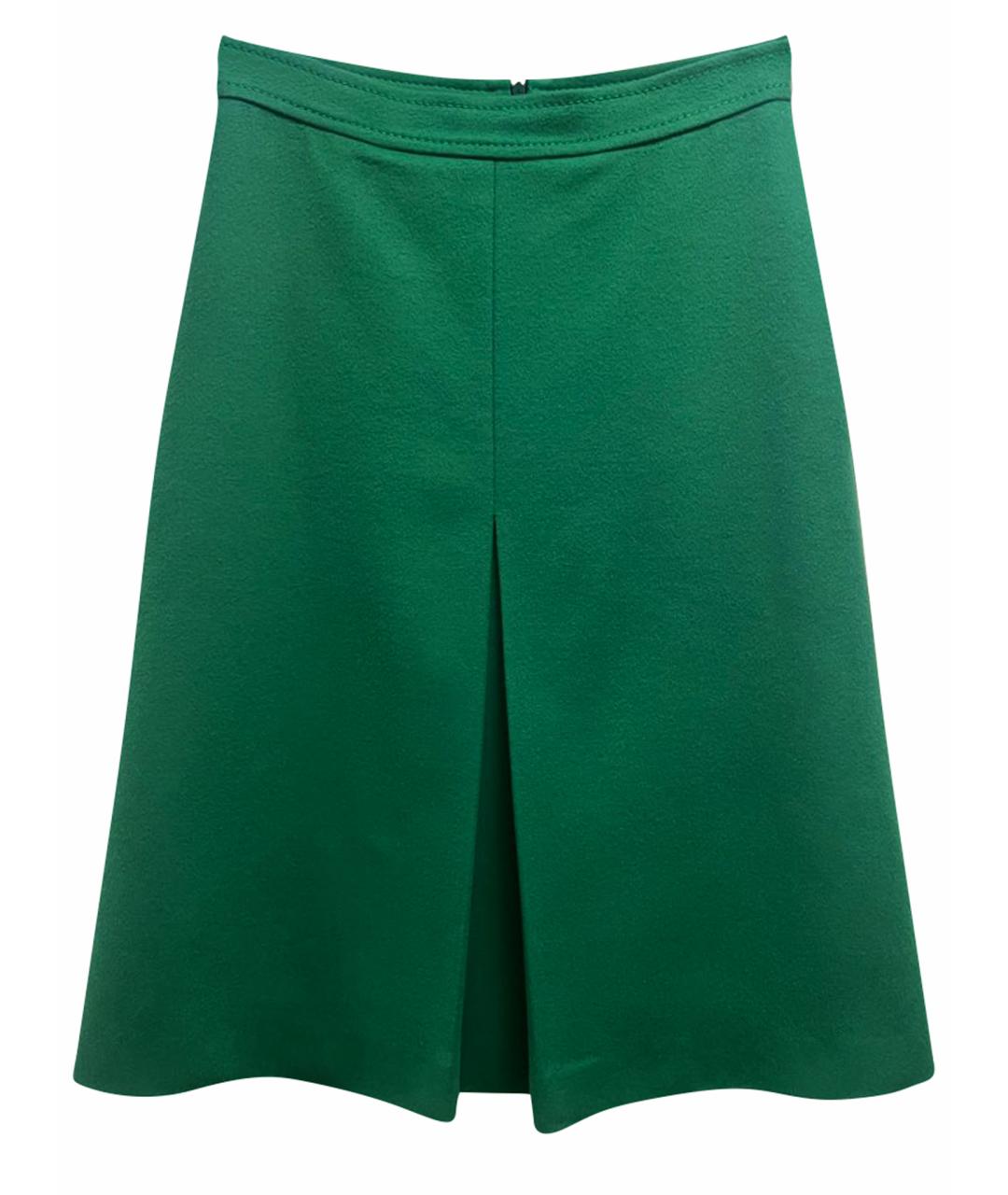 BOTTEGA VENETA Зеленая шерстяная юбка миди, фото 1