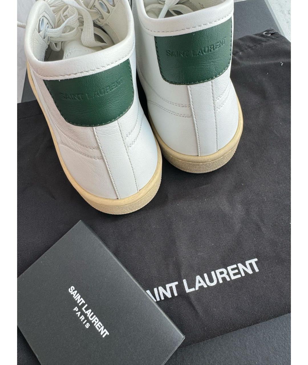 SAINT LAURENT Белые кожаные кеды, фото 3