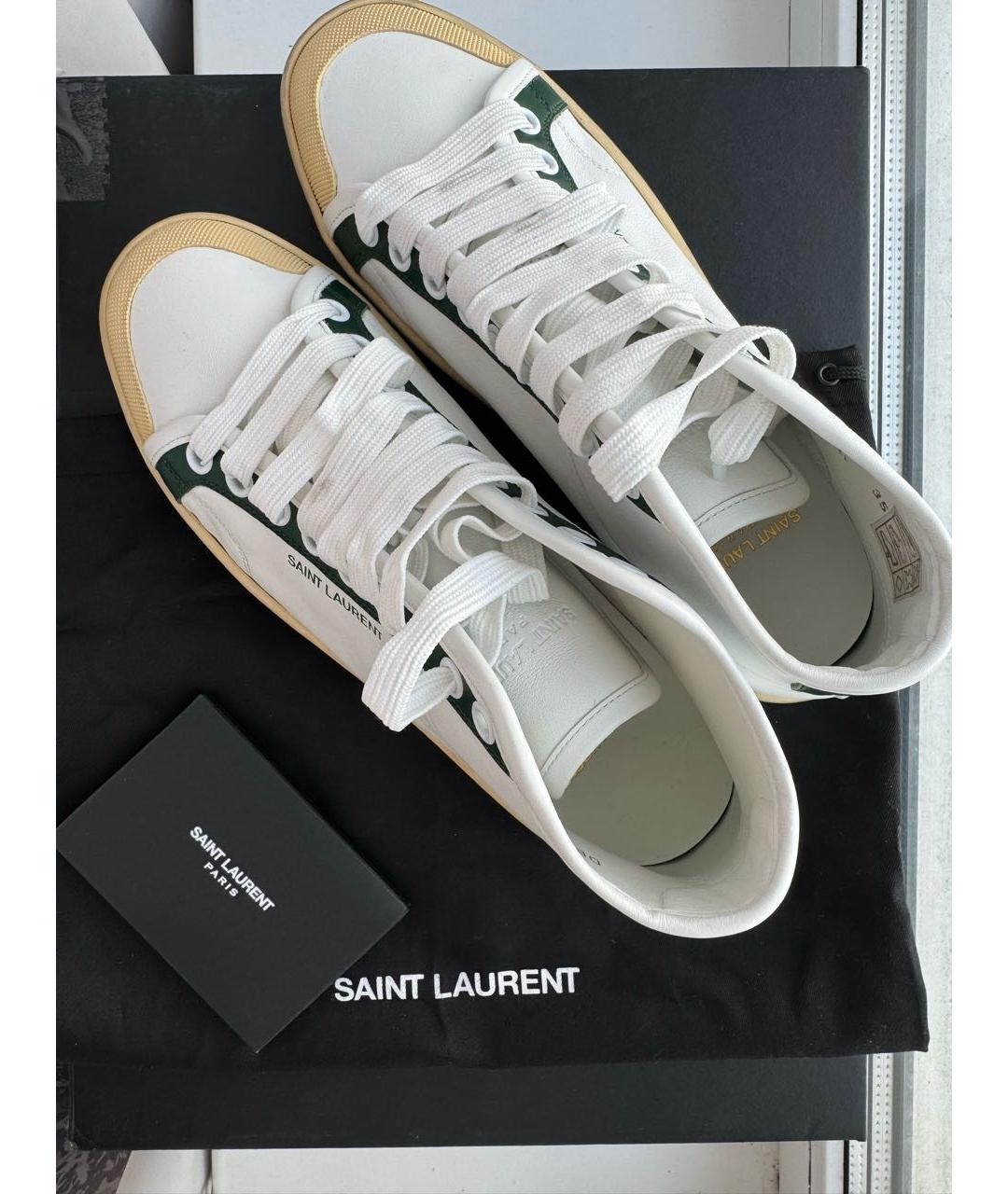 SAINT LAURENT Белые кожаные кеды, фото 2