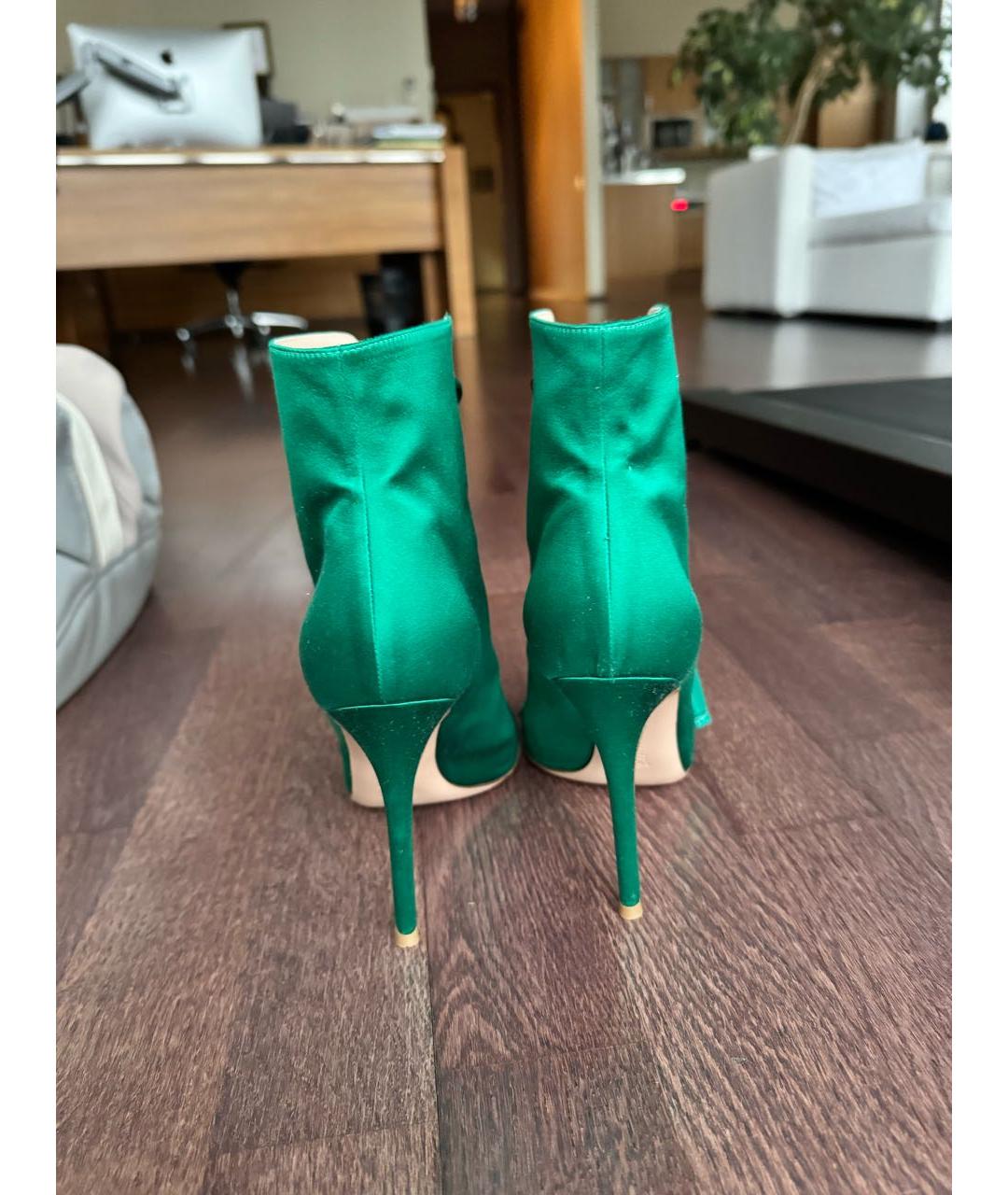 GIANVITO ROSSI Зеленые текстильные ботильоны, фото 5