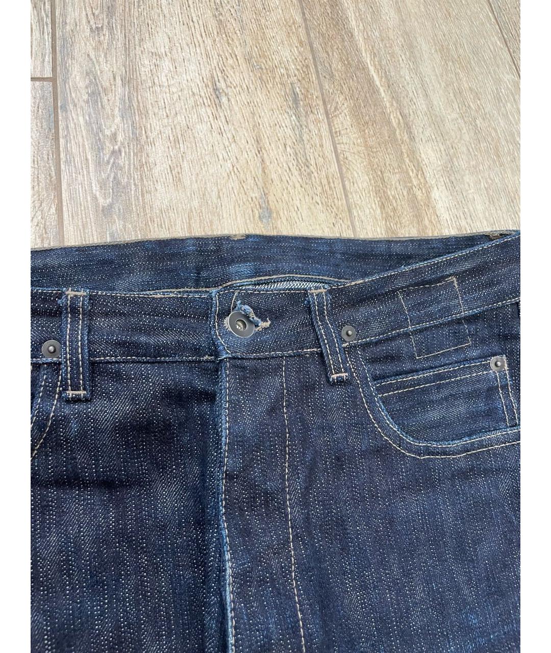 RICK OWENS DRKSHDW Синие хлопковые прямые джинсы, фото 3