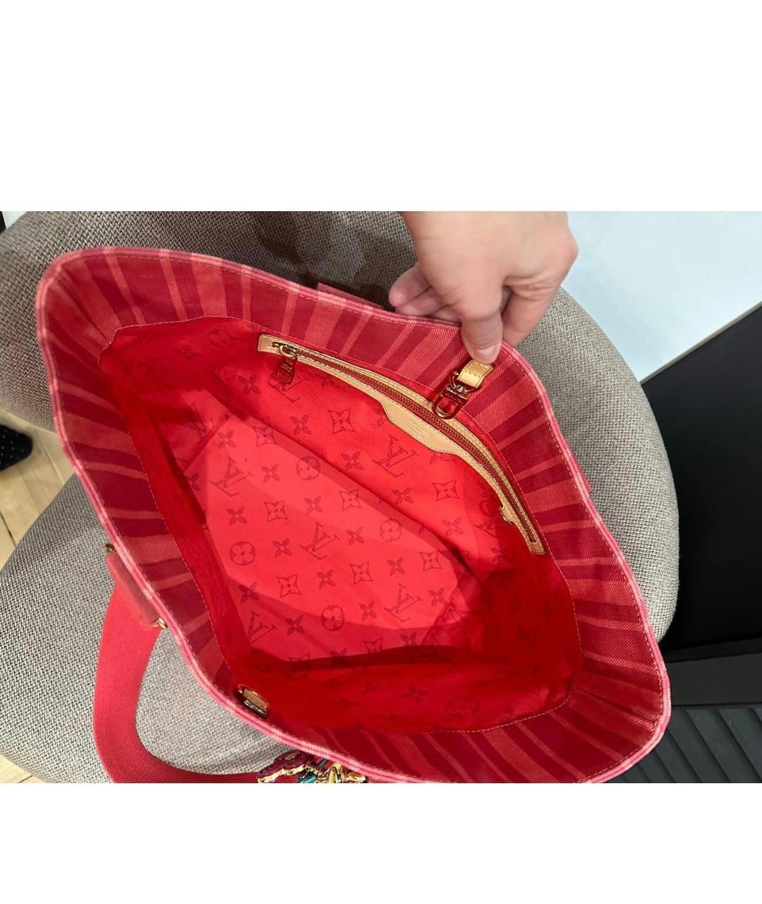 LOUIS VUITTON Красная сумка тоут, фото 3