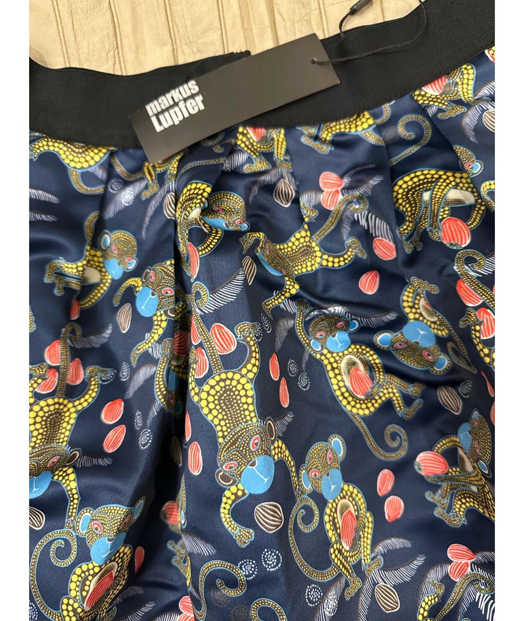 MARKUS LUPFER Темно-синяя полиэстеровая юбка мини, фото 2