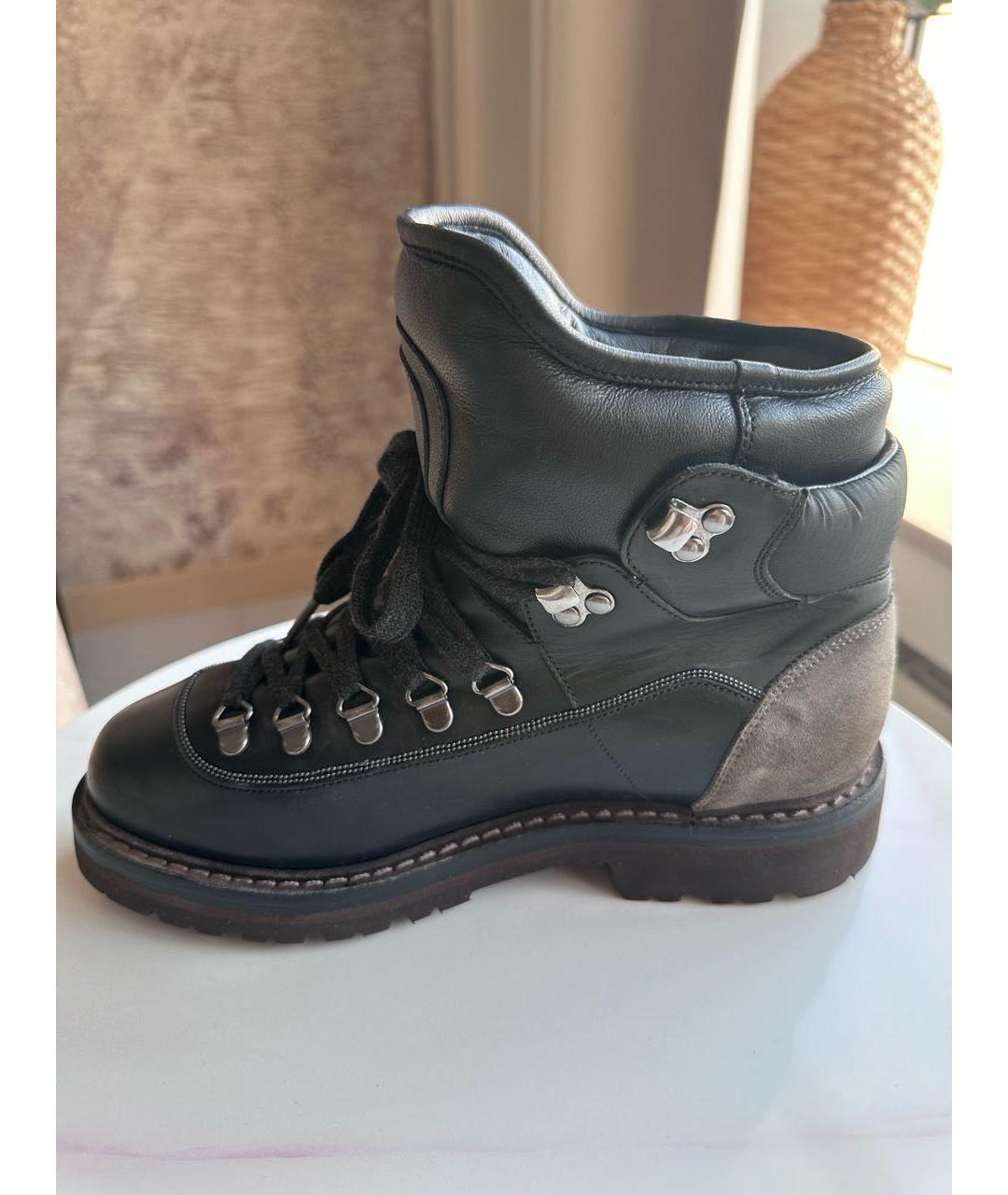 BRUNELLO CUCINELLI Черные кожаные ботинки, фото 6