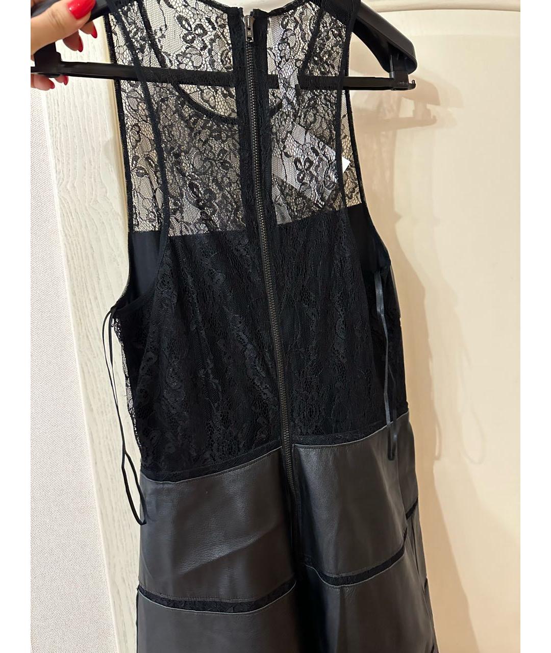 SACHIN & BABI Черное кожаное коктейльное платье, фото 2