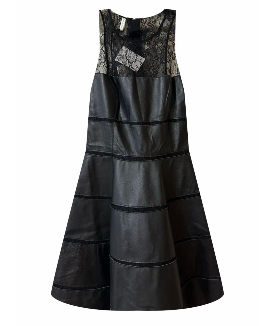 SACHIN & BABI Черное кожаное коктейльное платье, фото 1