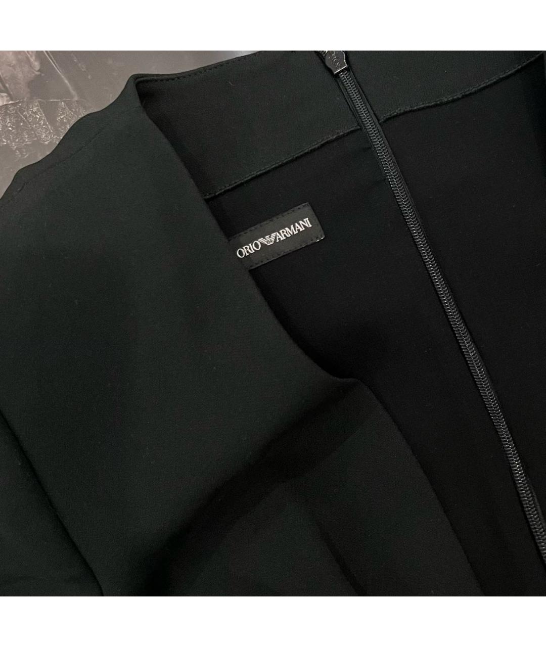 EMPORIO ARMANI Черное вискозное коктейльное платье, фото 4