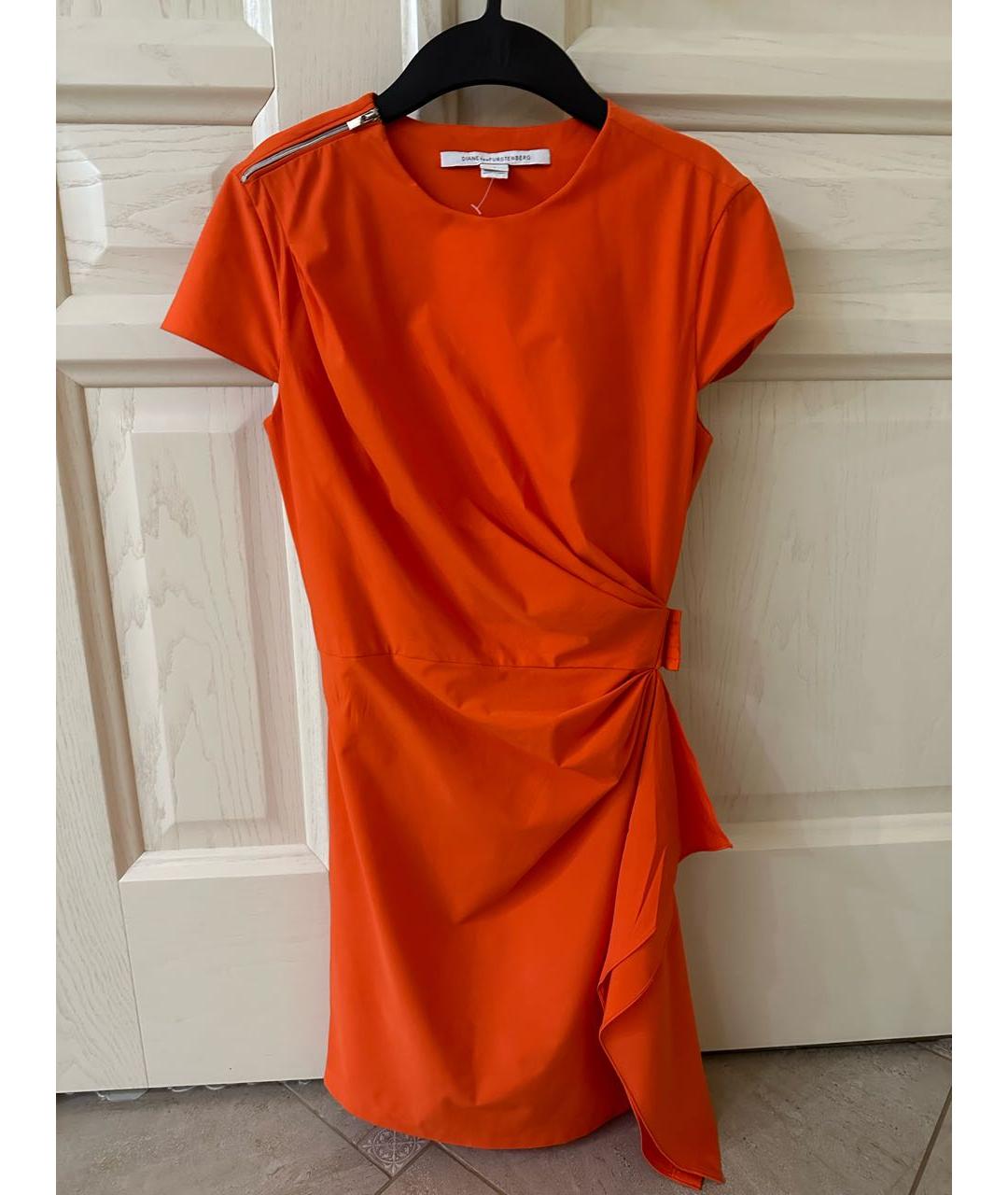 DIANE VON FURSTENBERG Оранжевое полиамидовое повседневное платье, фото 9