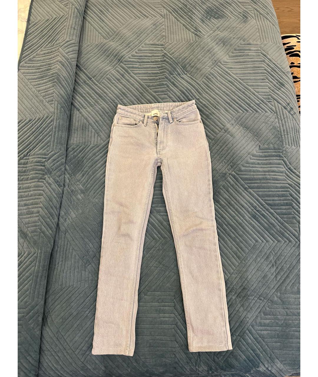 BURBERRY Голубые хлопковые прямые джинсы, фото 5