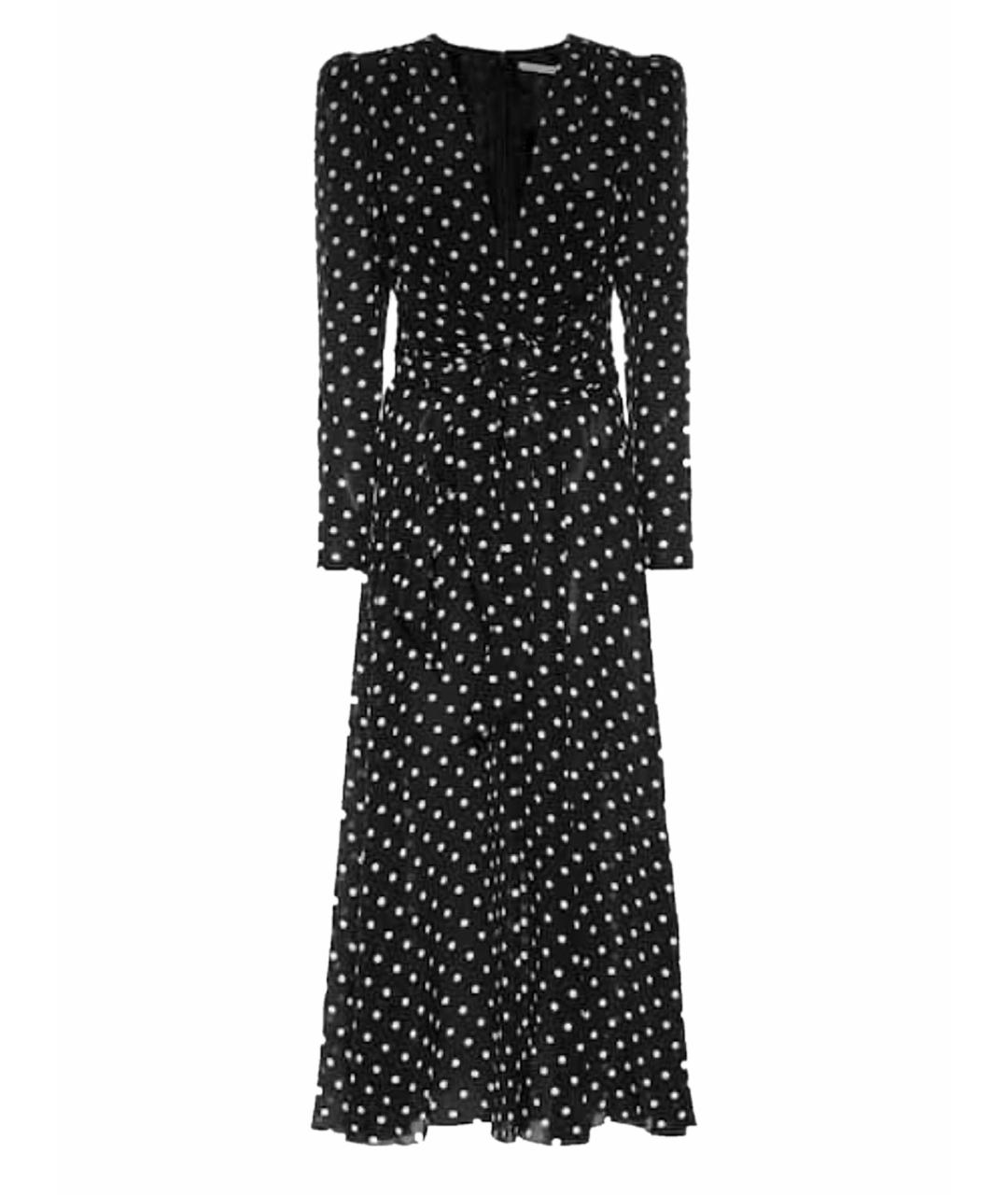 ALESSANDRA RICH Черное шелковое коктейльное платье, фото 1