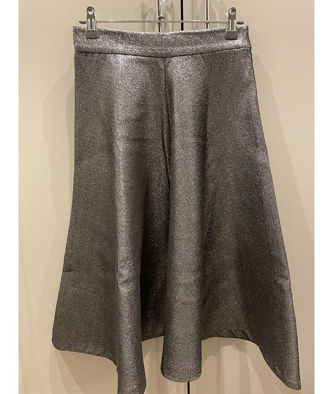 MAX&CO Серебряная хлопковая юбка миди, фото 5