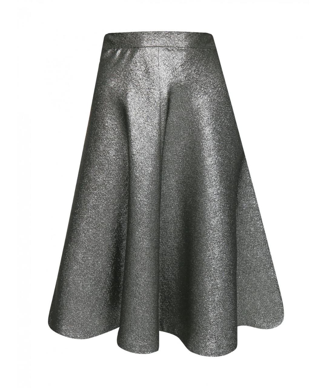 MAX&CO Серебряная хлопковая юбка миди, фото 9