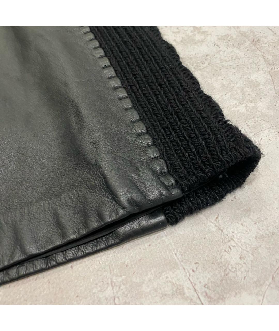 THIERRY MUGLER Черная кожаная юбка мини, фото 7