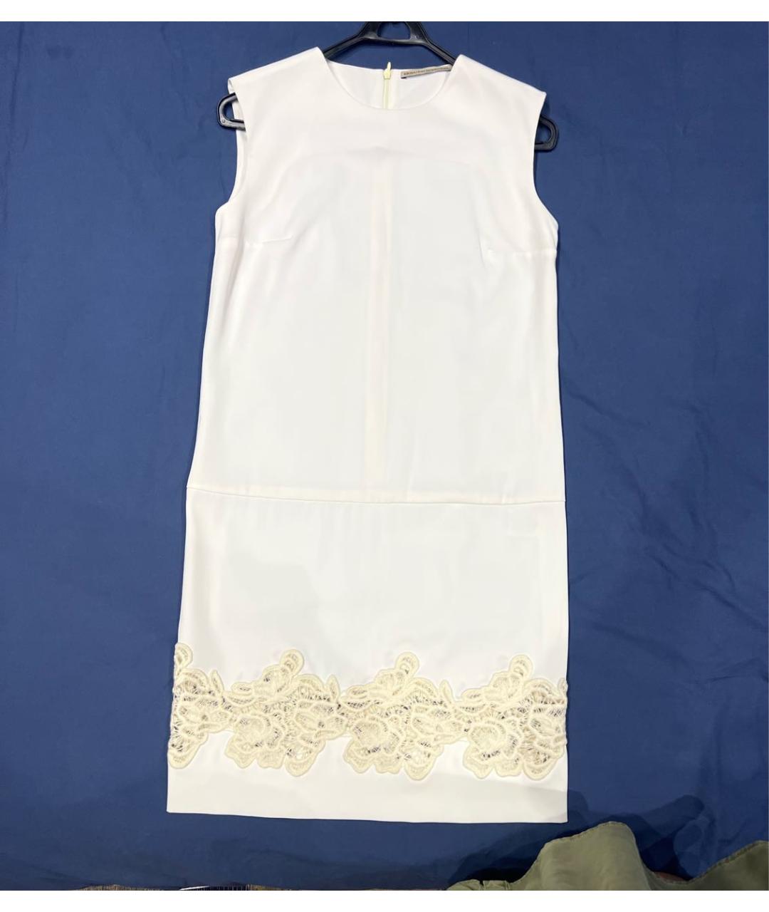 ERMANNO SCERVINO Белое полиэстеровое коктейльное платье, фото 8