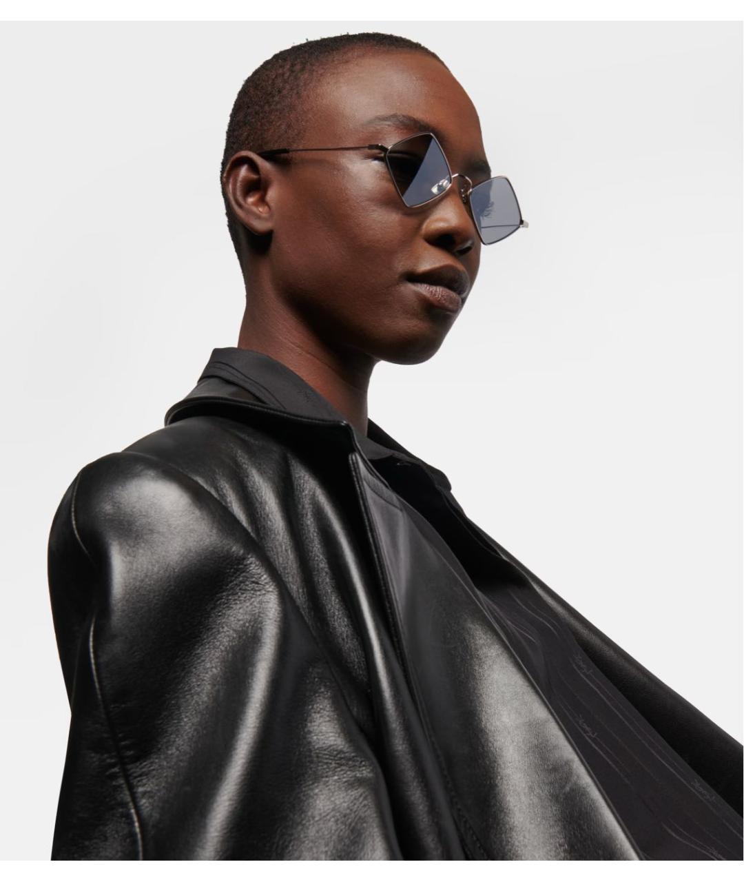 SAINT LAURENT Серые металлические солнцезащитные очки, фото 5