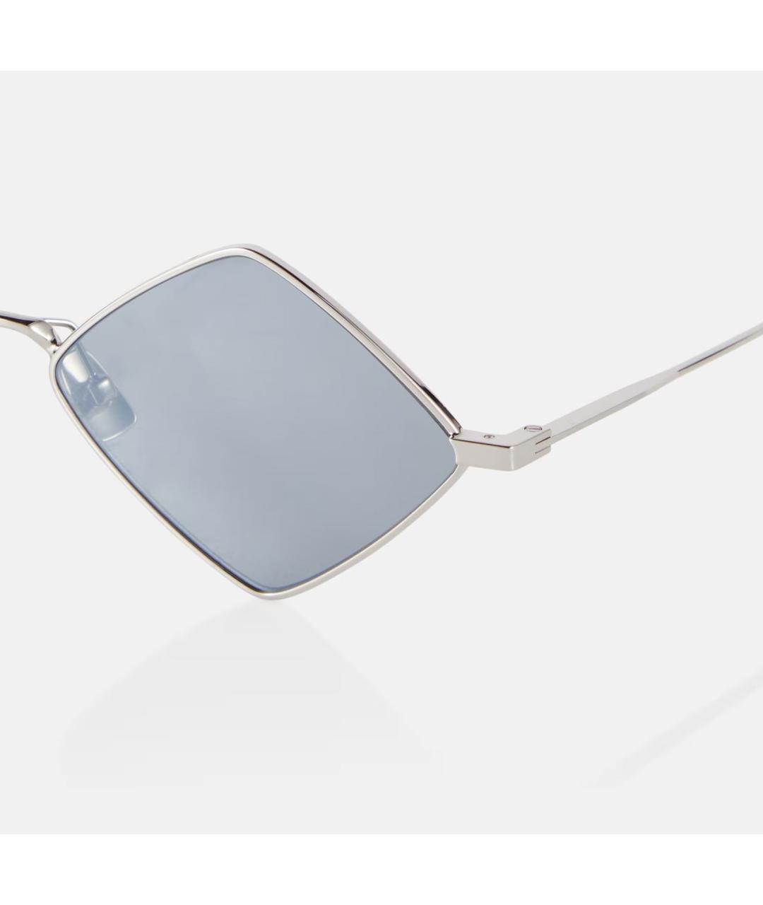 SAINT LAURENT Серые металлические солнцезащитные очки, фото 3