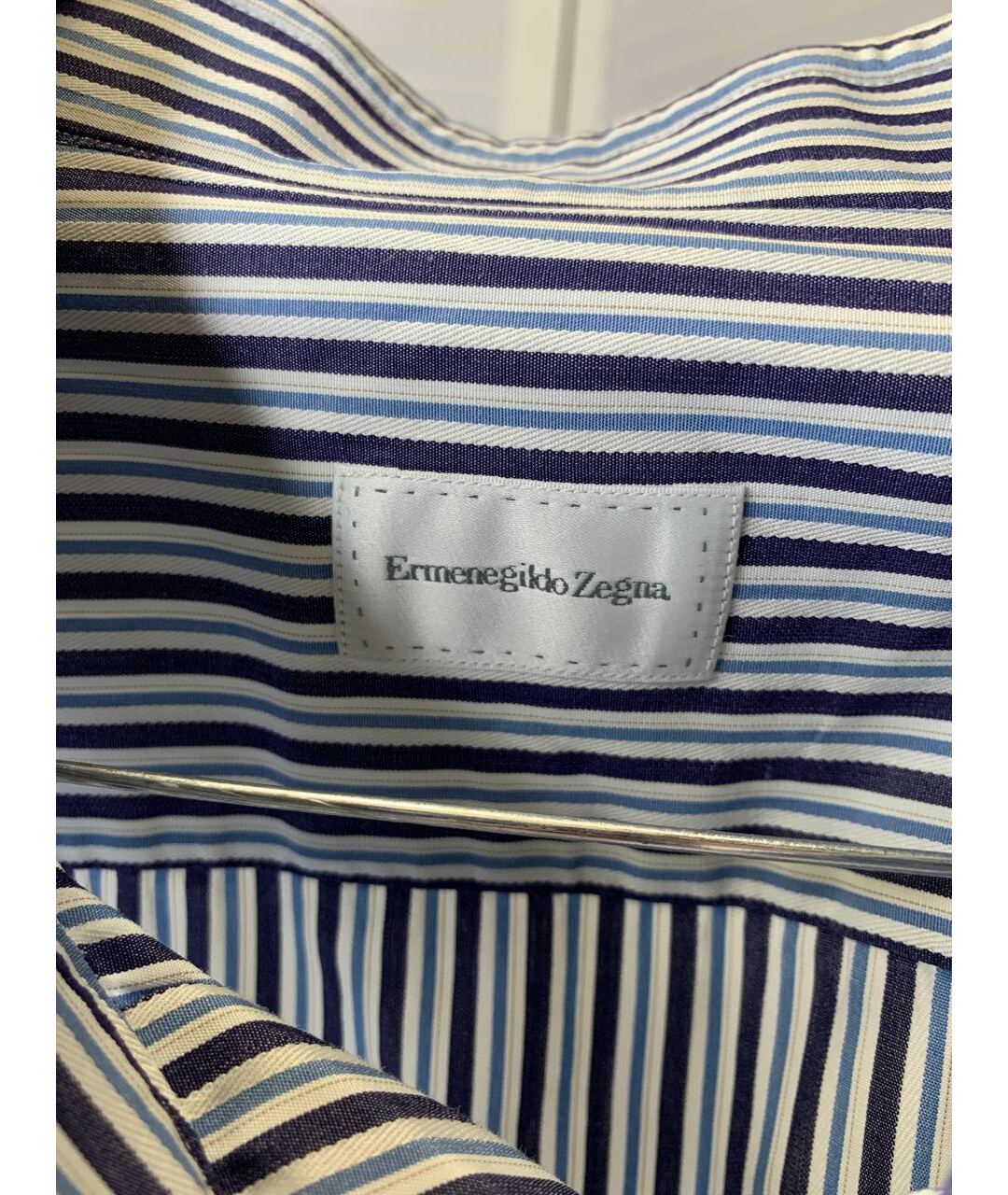 ERMENEGILDO ZEGNA Голубая хлопковая классическая рубашка, фото 7