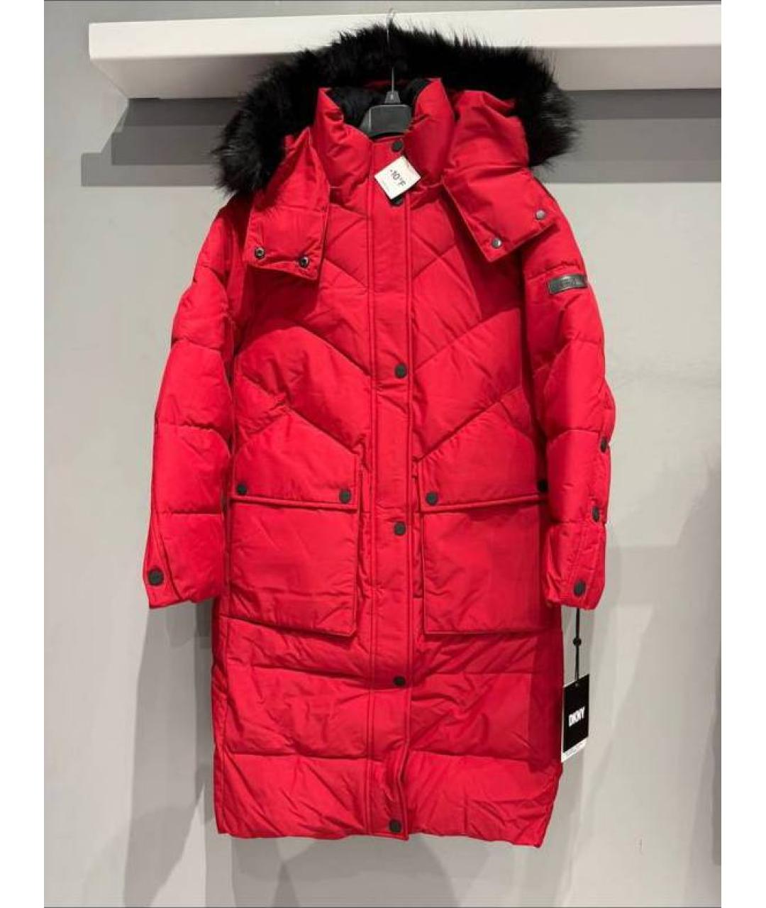 DKNY Красное полиэстеровое пальто, фото 5