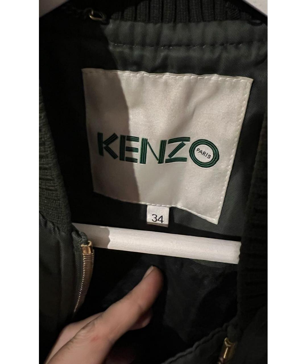 KENZO Хаки вискозное пальто, фото 4