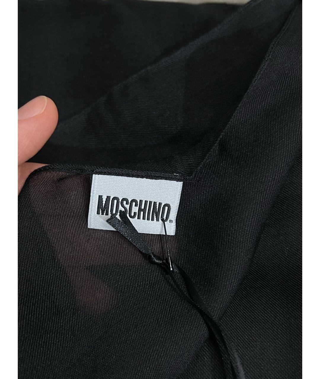 MOSCHINO Черный кашемировый шарф, фото 3