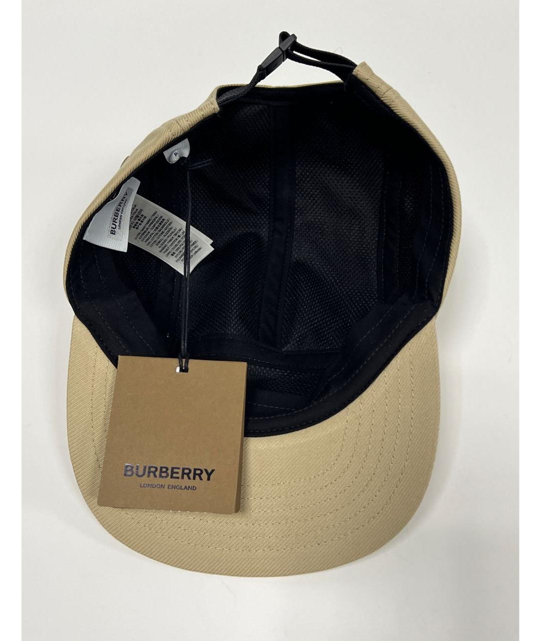 BURBERRY Бежевая хлопковая кепка, фото 6