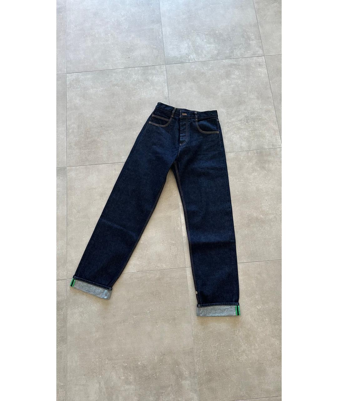 BOTTEGA VENETA Темно-синие хлопковые прямые джинсы, фото 8