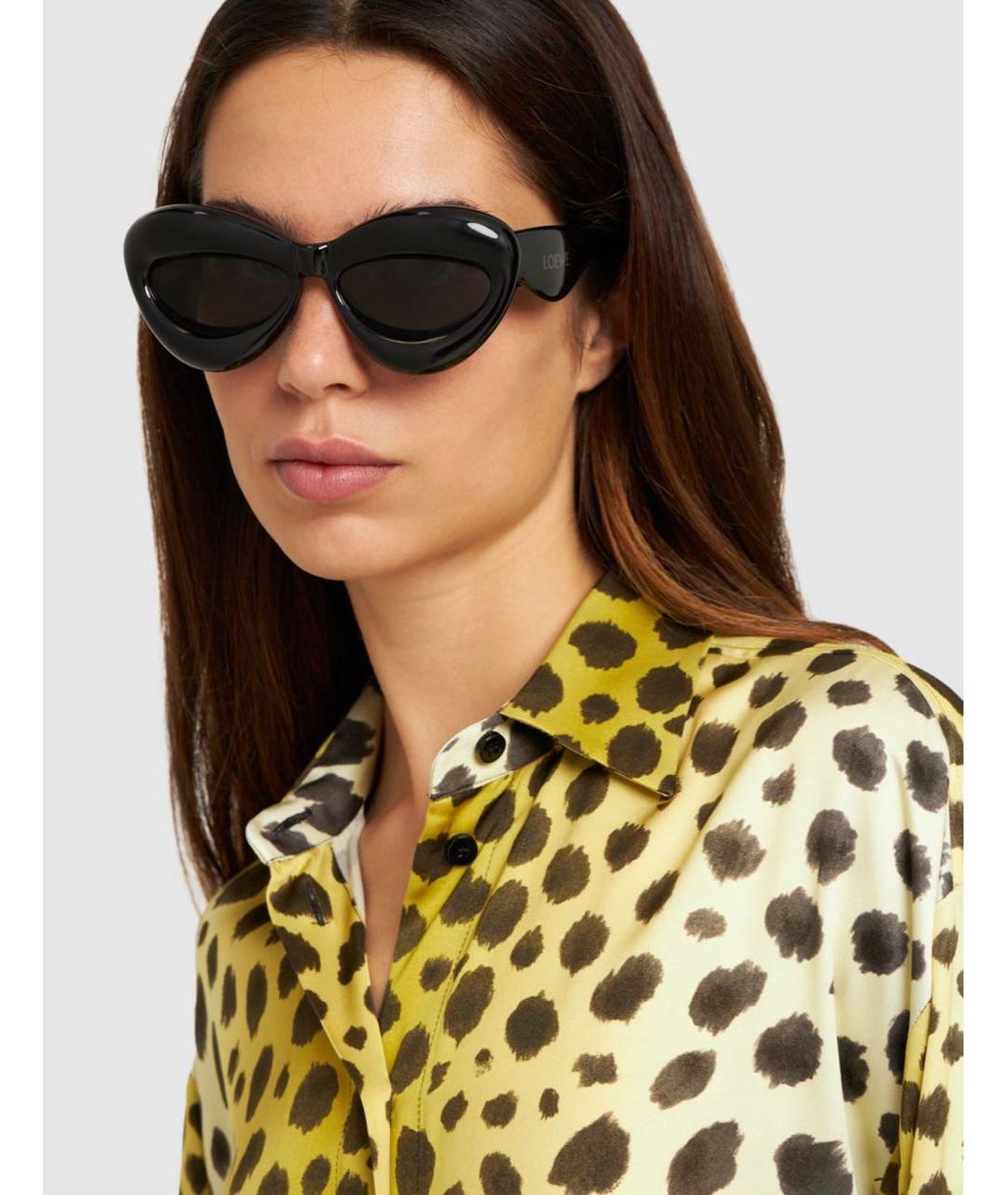 LOEWE Черные пластиковые солнцезащитные очки, фото 2