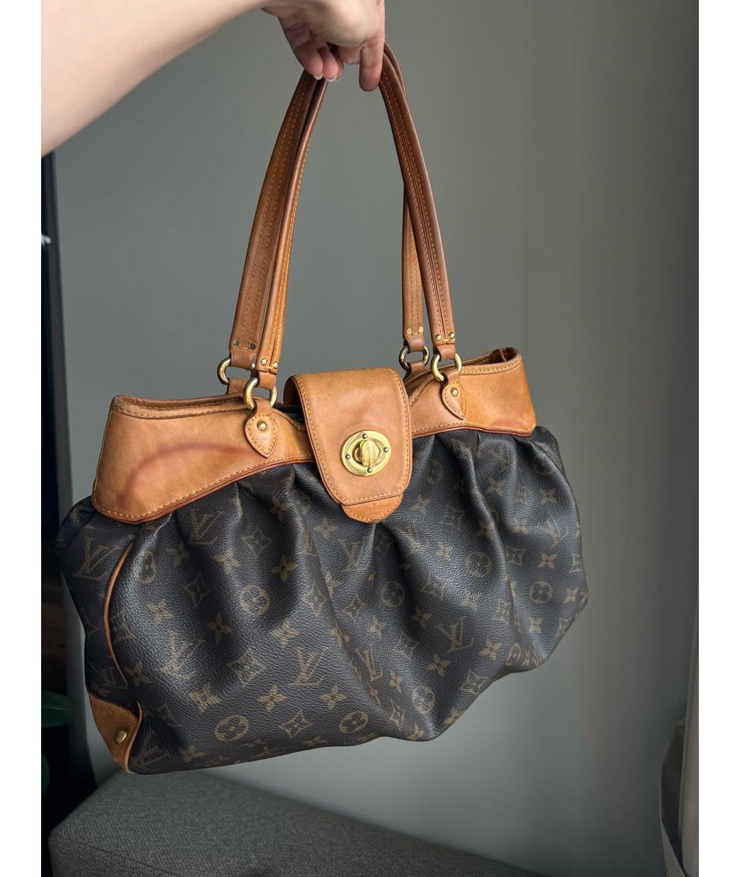 LOUIS VUITTON PRE-OWNED Коричневая кожаная сумка тоут, фото 5