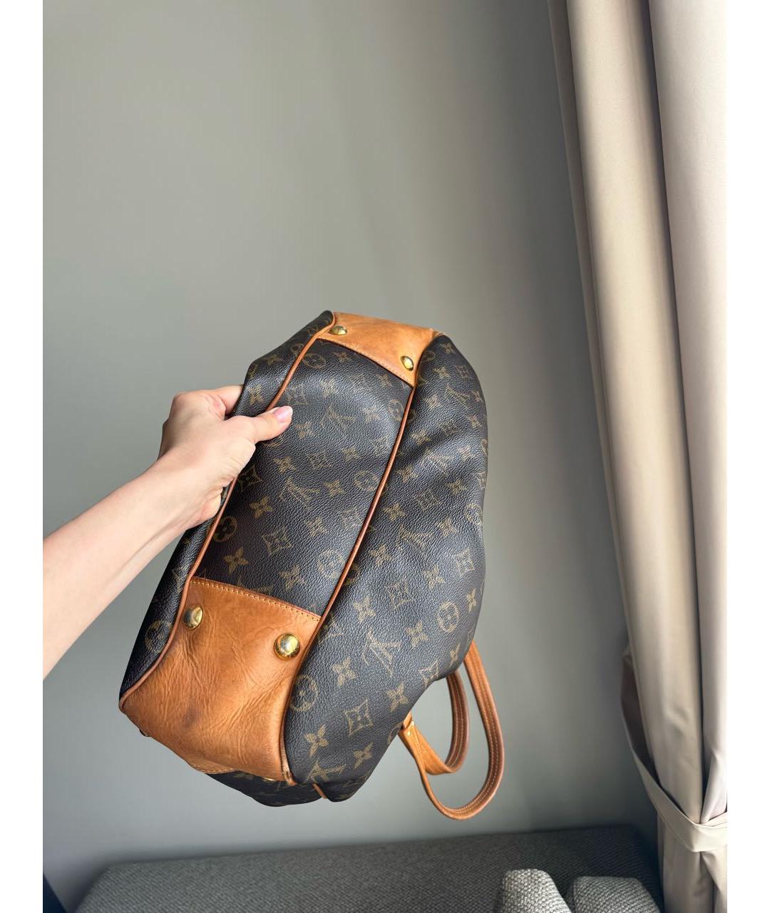 LOUIS VUITTON PRE-OWNED Коричневая кожаная сумка тоут, фото 3