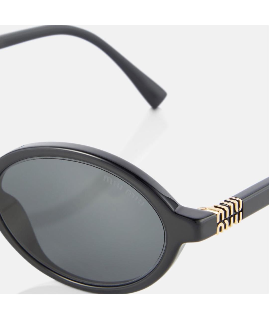 MIU MIU Черные металлические солнцезащитные очки, фото 3