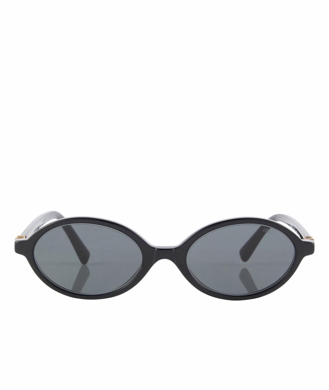 MIU MIU Черные металлические солнцезащитные очки, фото 1