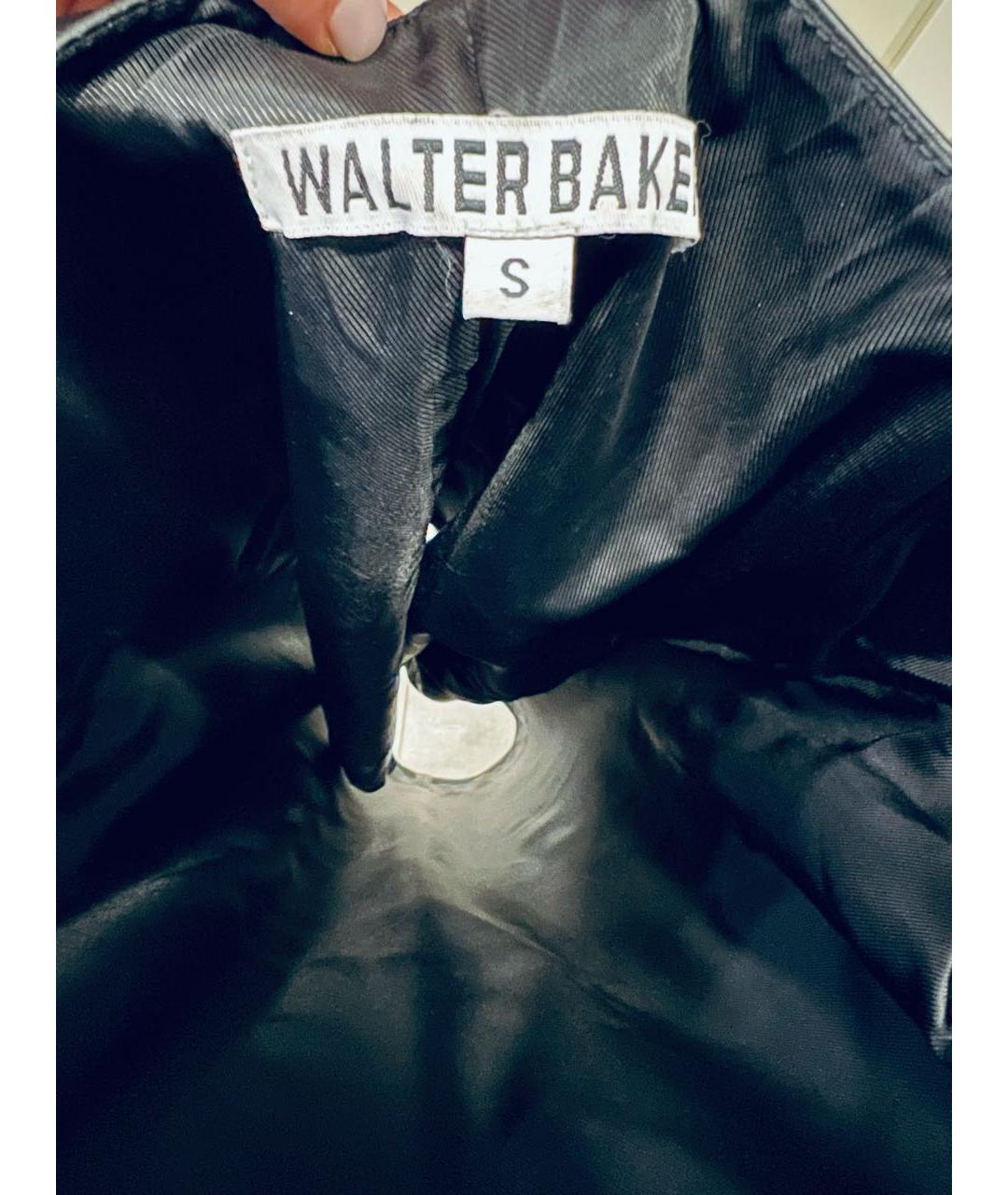 WALTER BAKER Черное кожаное повседневное платье, фото 3