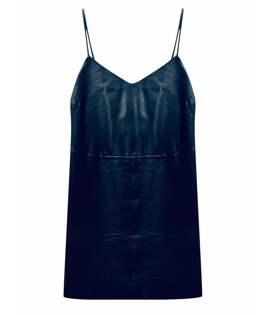 WALTER BAKER Черное кожаное повседневное платье, фото 1
