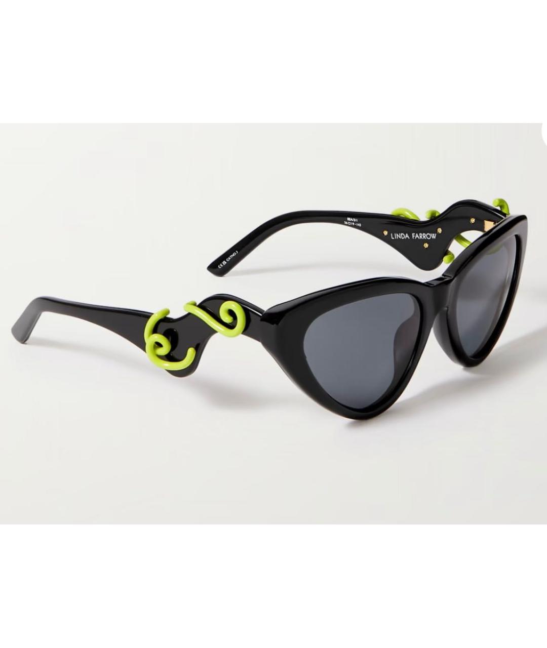 LINDA FARROW Черные металлические солнцезащитные очки, фото 5
