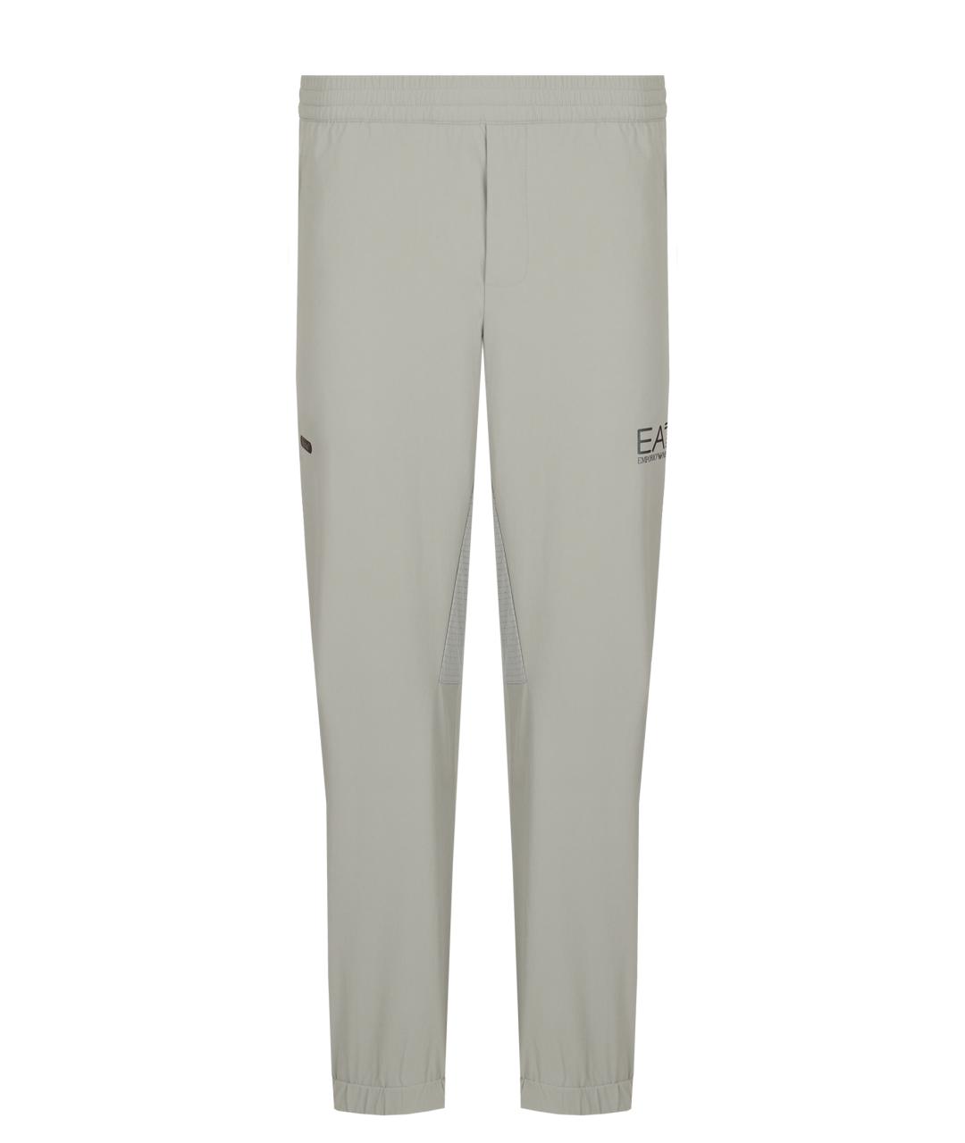 EA7 Серые полиамидовые повседневные брюки, фото 1