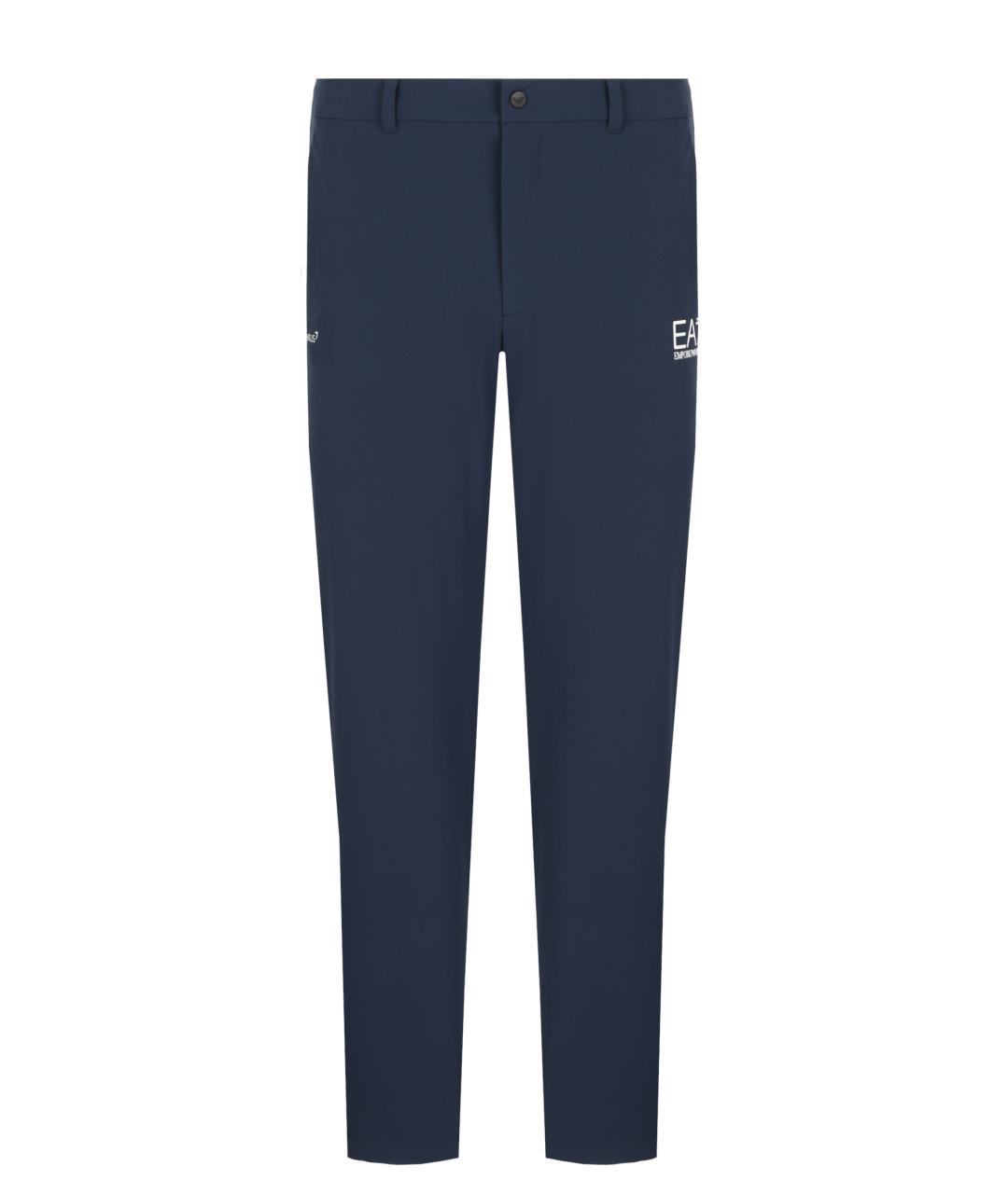 EA7 Синие полиамидовые повседневные брюки, фото 1